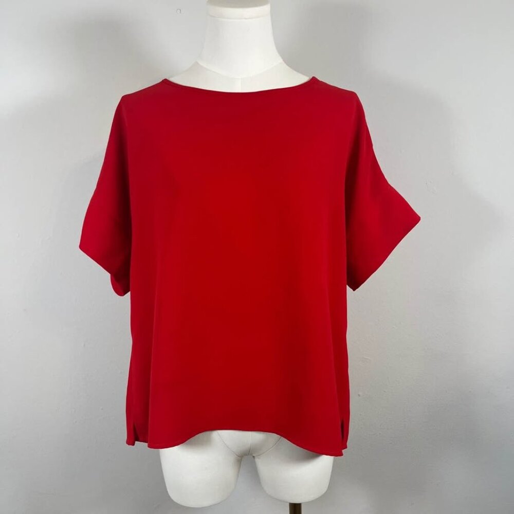 Gerard Darel blouse short sleeves with open back - red - size M/L